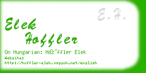 elek hoffler business card